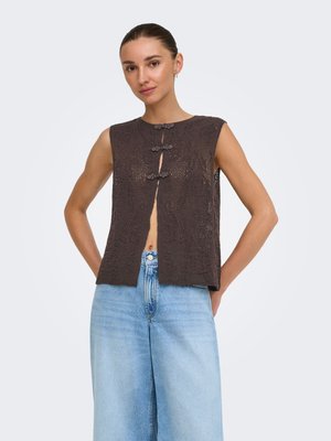 JDY, STRICKJACKE JDYCHRISTA STRICKJACKE - Gilet - chocolate torte