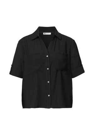 Street One, SHORT-SLEEVE HEMDBLUSE WITH TURN-UP-DETAILS - Overhemdblouse - black