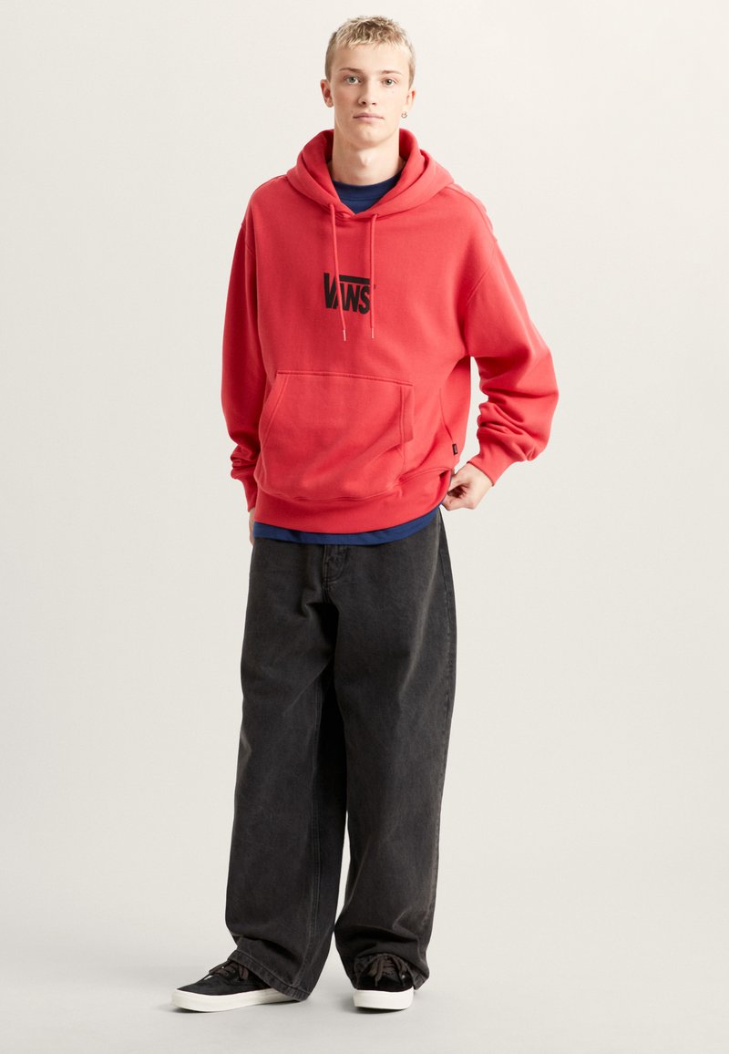 Vans STRETCH LOGO - Mikina s kapucí - medium red