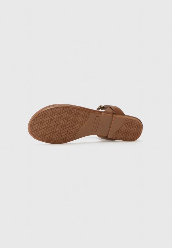 LEATHER - T-bar sandals - cognac3
