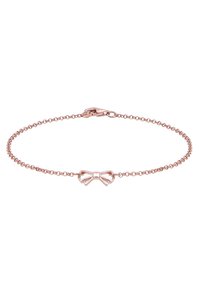 Delikat armband i roséguld med en liten ihålig rosett i mitten och krok-lås.