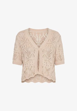 Angel of Style, CARDIGAN, STRAIGHT FIT, OPENWORK KNIT, SHORT SLEEVES - Strickjacke - linen