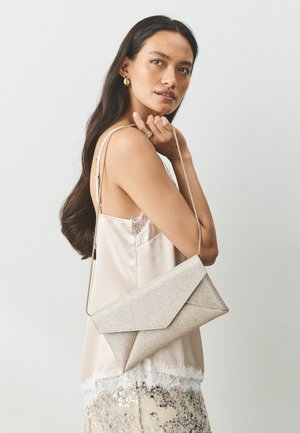 Next, SHIMMER ENVELOPE CLUTCH BAG - Clutch - silver-coloured