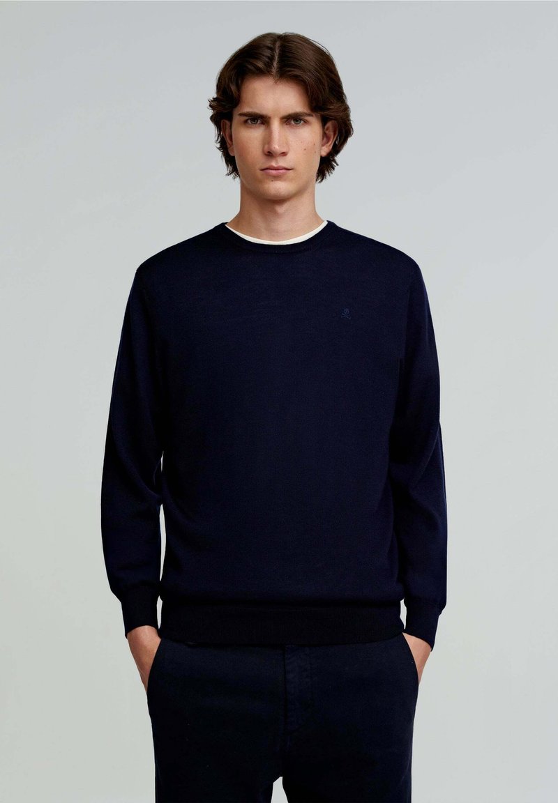 Scalpers CLASSIC ROUND NECK - Sweatshirt - navy