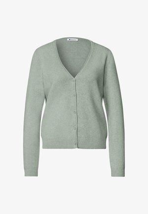 Street One, CADIGAN MIT V-NECK UND KNOPFLEISTE - Chaqueta de punto - eucalyptus green mel