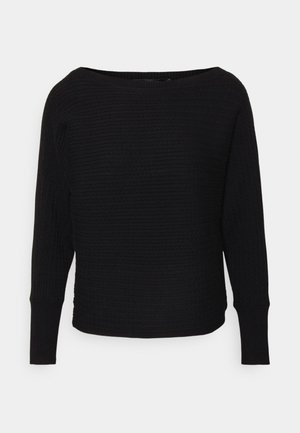 CABLE-KNIT BOATNECK SWEATER - Jumper - polo black