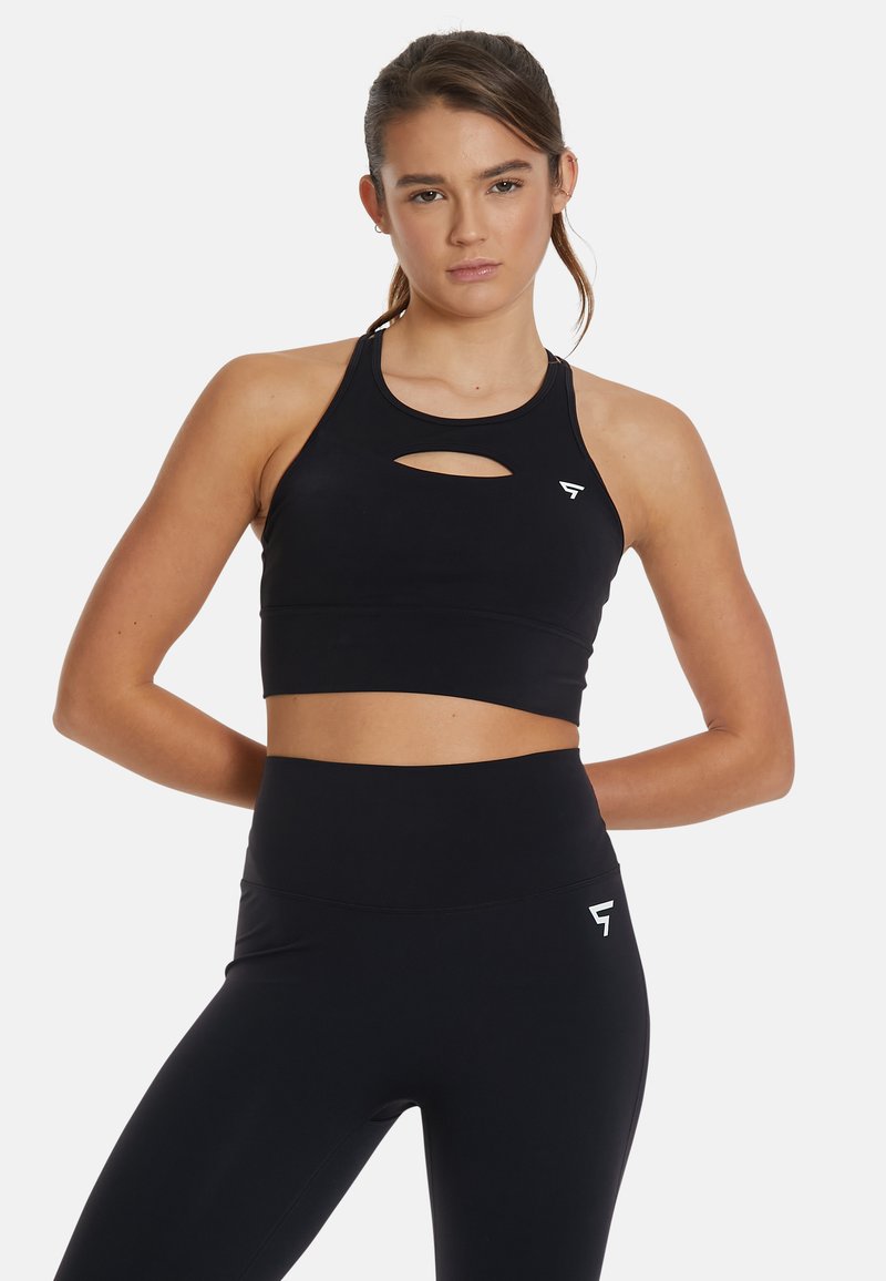 SQUATPROOF BRISK HIGH NECK - Športová podprsenka so strednou podporou - black