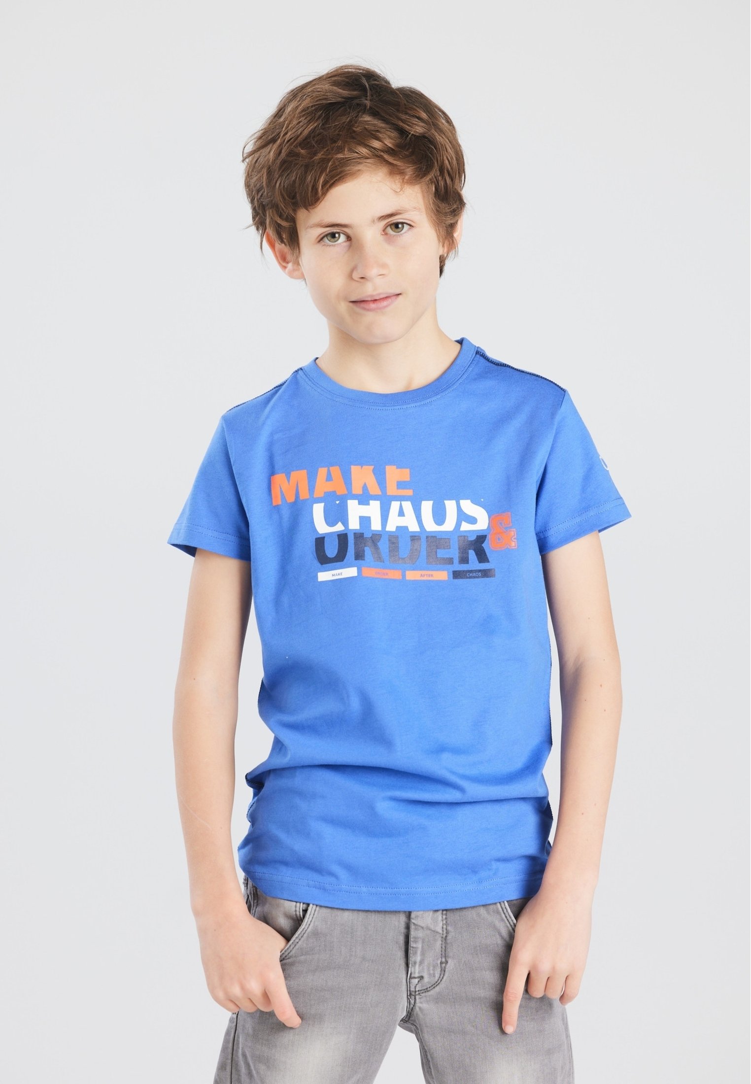 GIJS - Print T-shirt - blauw 