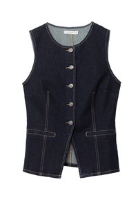 WITH BUTTONS  - Brezrokavnik - dark-blue denim