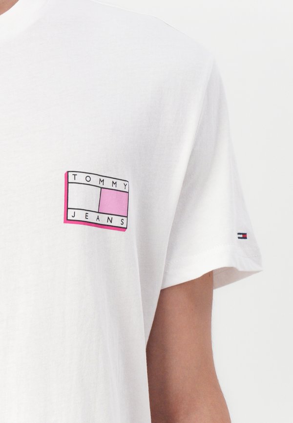 SLIM POP COLOR FLAG TEE - Print T-shirt - ecru2