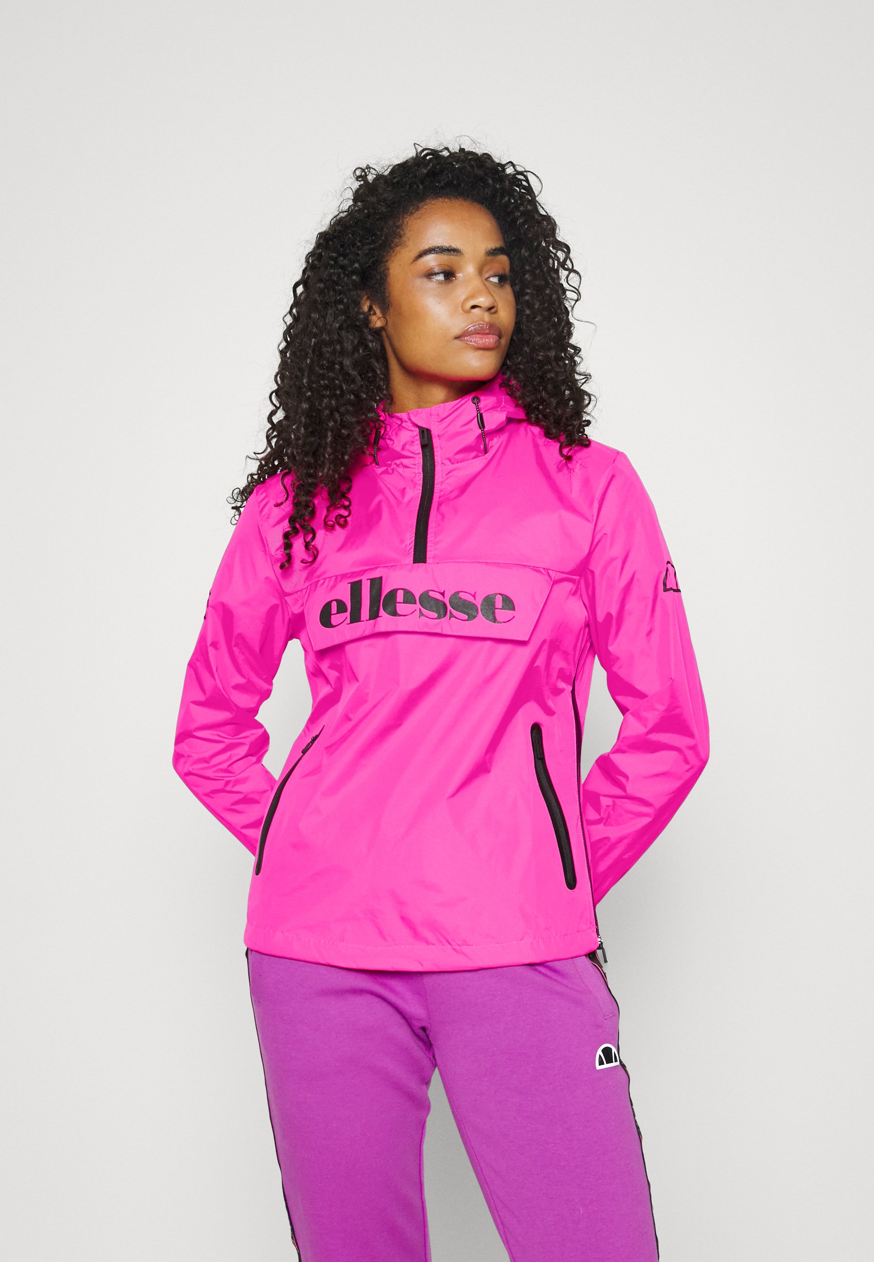Ellesse Tepolini Jacket Windbreaker Dark Neon, Women's, Size: 12, Pink