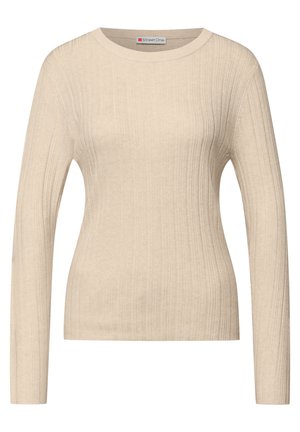 PULLOVER MIT STRUKTUR - Striktrøje - beige