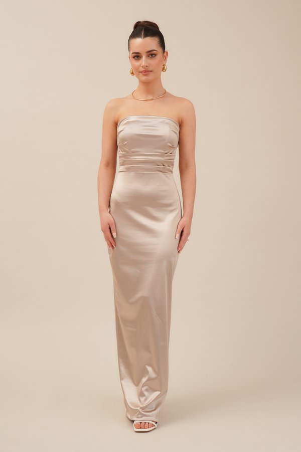 TALLY BANDEAU MAXI DRESS - Jersey dress - champagne