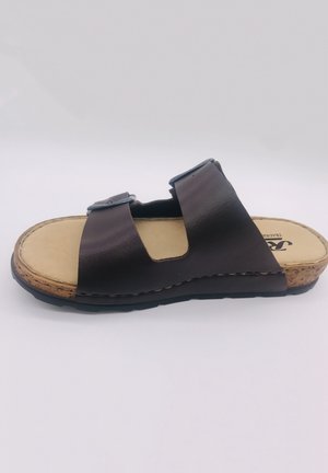 Pantolette flach - braun