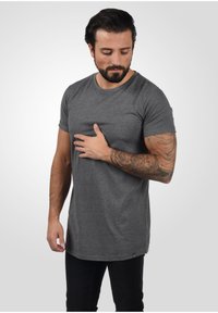 Solid SDLONGO - T-shirts - grey melange