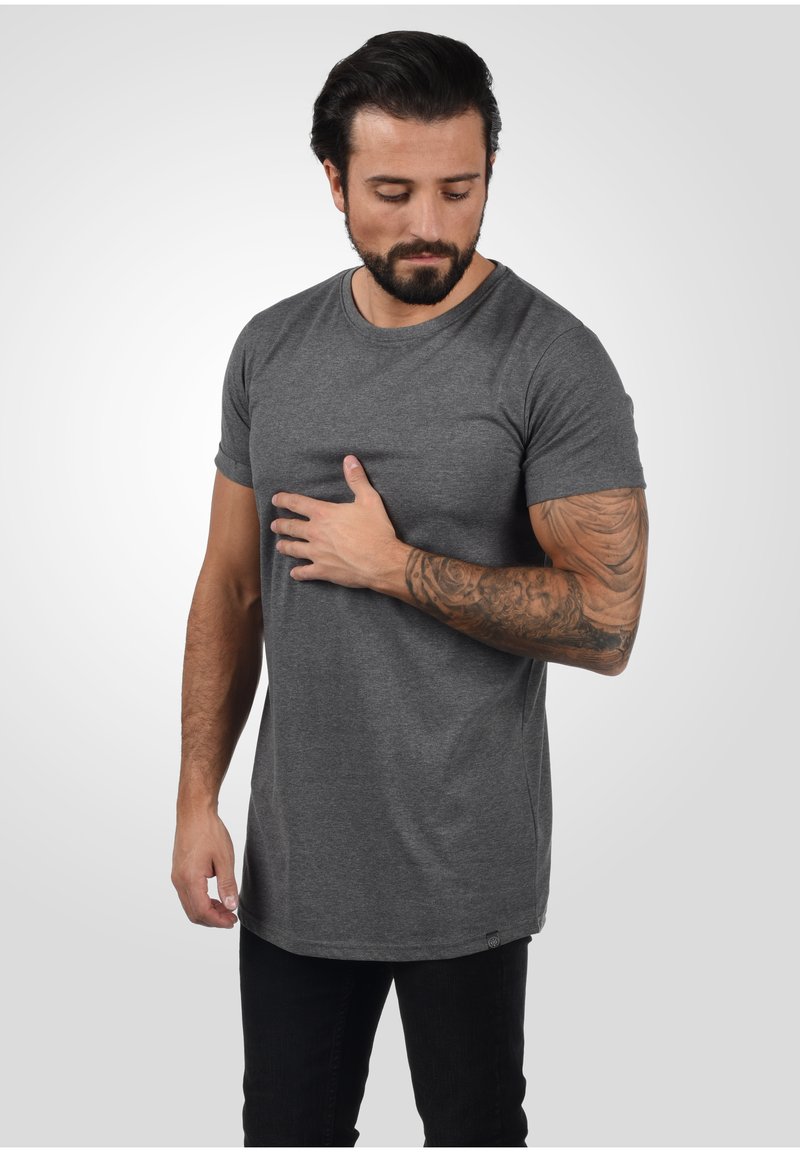 Solid SDLONGO - Pamata T-krekls - grey melange