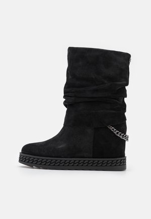 Laarzen met sleehak - black