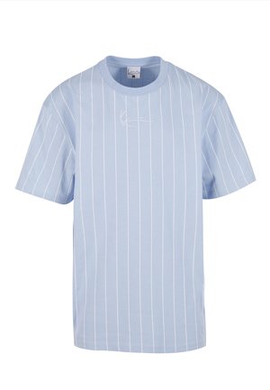 Karl Kani, SMALL SIGNATURE ESSENTIAL PINSTRIPE TEE - Μπλουζάκι με στάμπα - light blue