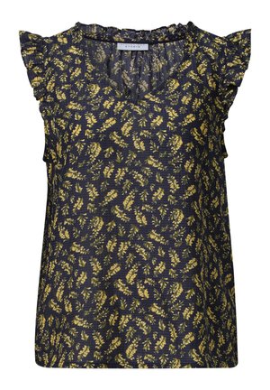Street One Studio, BLOUSE TOP WITH V-NECK AND PRINT - Bluse - maritime blue