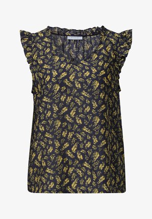 Street One Studio, BLOUSE TOP WITH V-NECK AND PRINT - Blusa - maritime blue