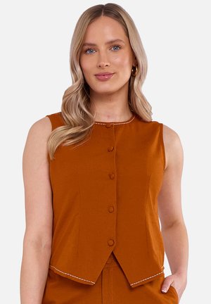 STITCH DETAIL WAIST - Vest - rust