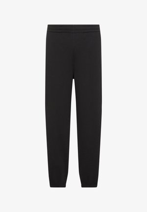 Μαύρο στενό φόρμας με ελαστική μέση και μανσέτες, σχεδιασμένο για καθημερινή ή αθλητική χρήση.