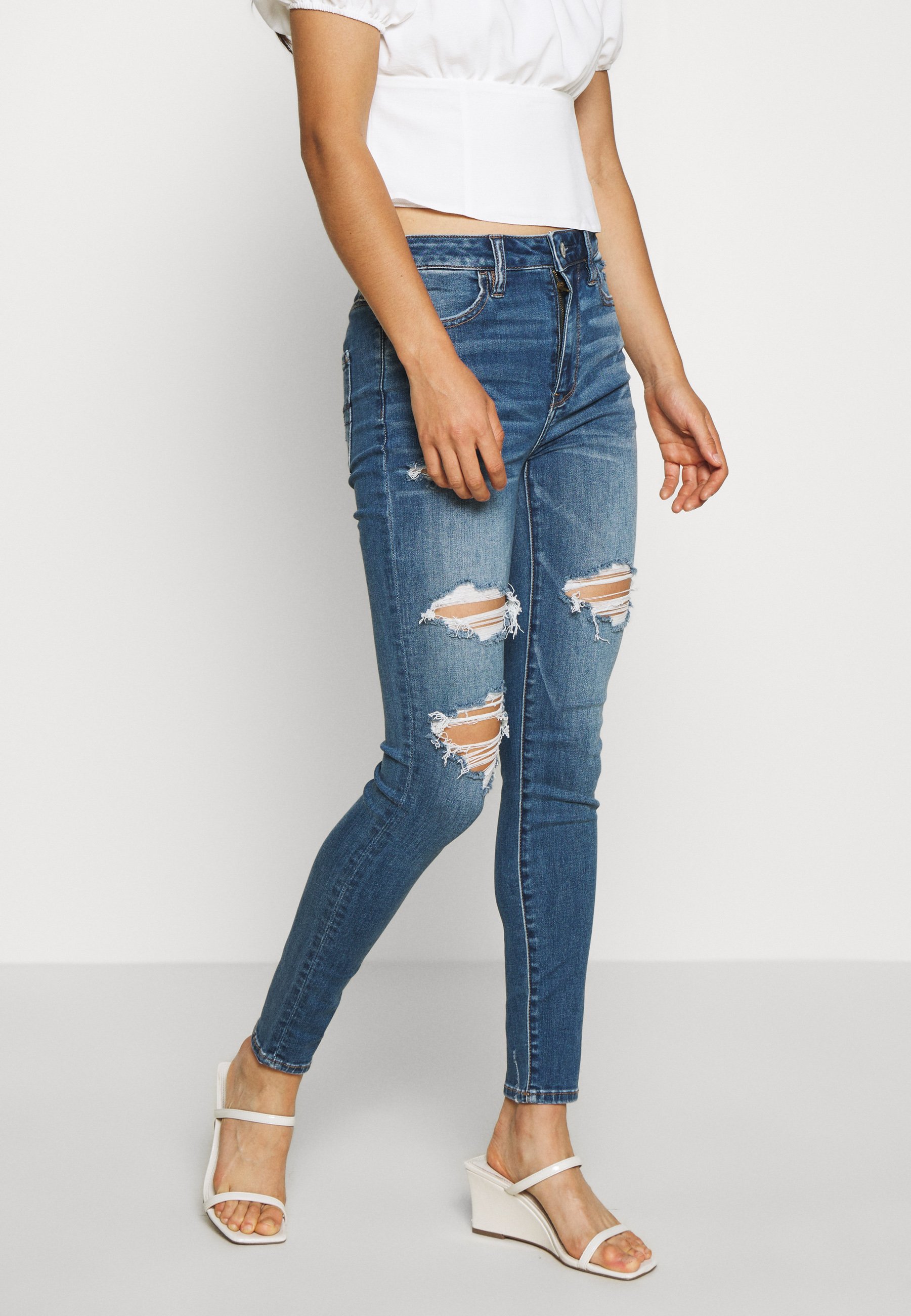 American Eagle SUPER RISE JEGGING CROP Jeggings American Eagle HI RISE CROP - Jeggings - blue