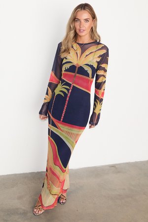 Never Fully Dressed PALM DRESS - Maxikjole - blue