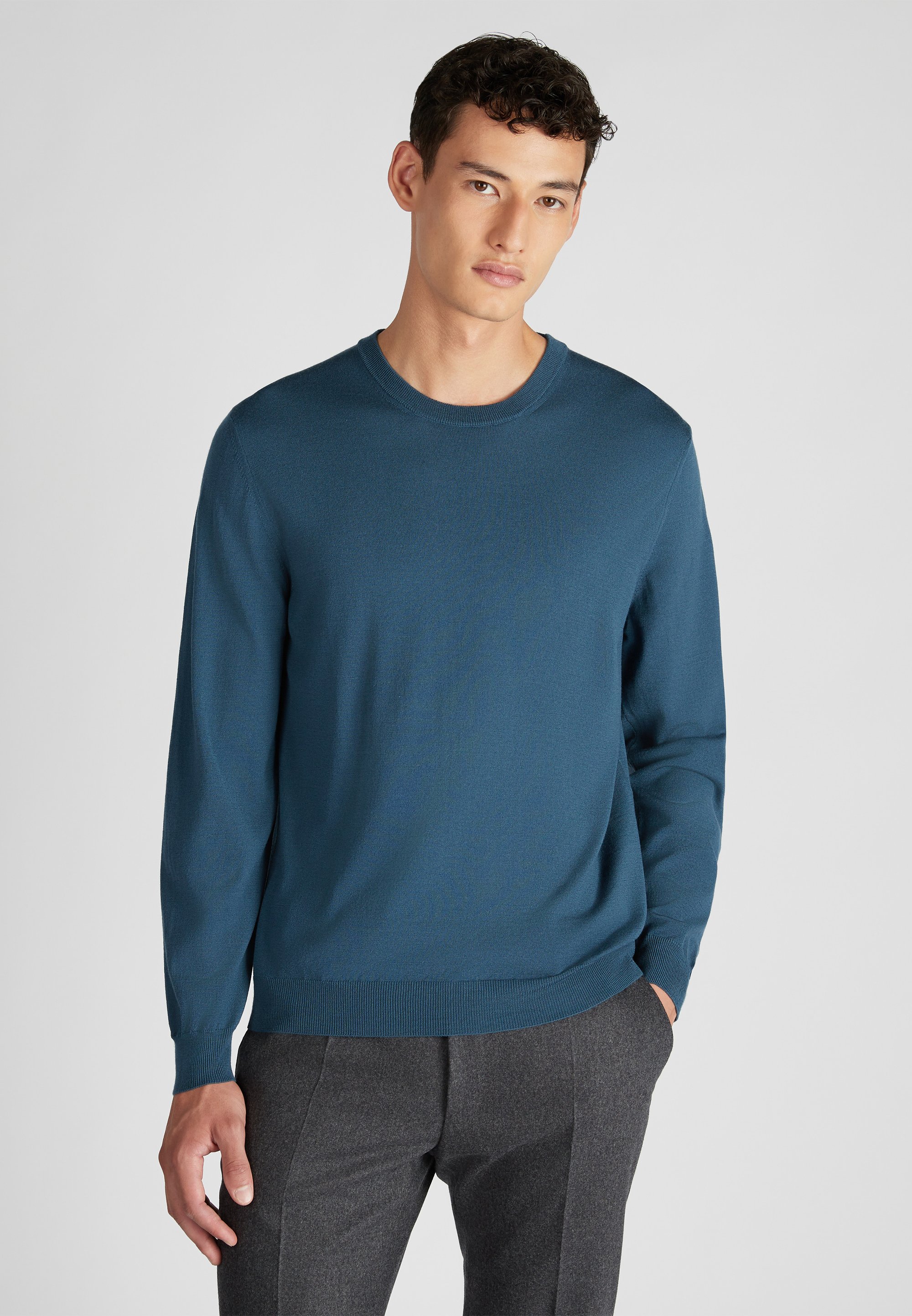 Slowear COL ROND ZANONE Maglione petrol/blu