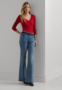 Lauren Ralph Lauren Petite Surplice Jersey Top - Hosszú ujjú felső - festive red