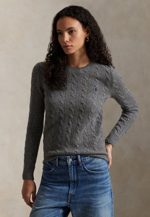 CABLE WOOL CASHMERE CREWNECK JUMPER - Svetrík - grey heather