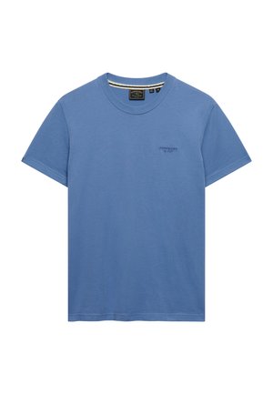 Superdry & Co, SUPERDRY ESSENTIAL STACKED LOGO EMBROIDERED T-SHIRT.. - Camiseta básica - colony blue mid blue