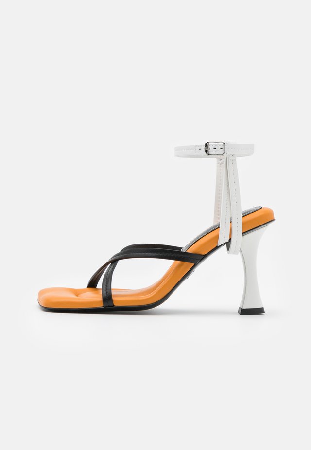 High heeled sandals - nero/osso