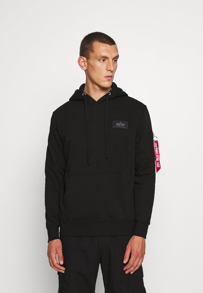 Alpha Industries - BACK PRINT HOODY CAMO  - Mikina s kapucí - black, Zvětšit