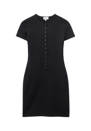 & OTHER STORIES, & OTHER STORIES BUTTON PLACKET KNIT DRESS - Robe fourreau - black