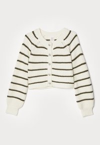 STRIPED MILLIE CARDIGAN - Neuletakki - ivory/dark olive