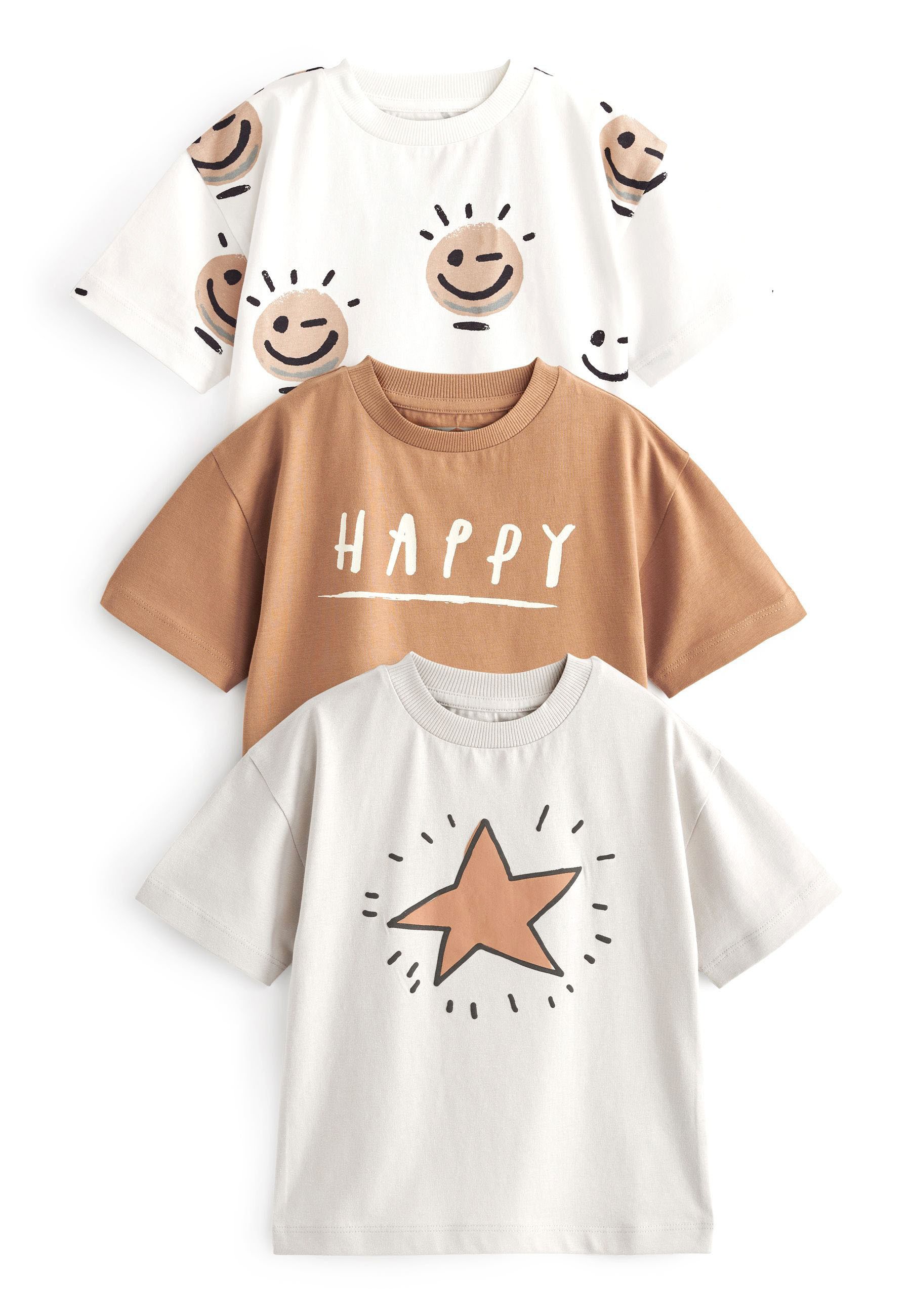 ONLY - T-shirt rayé à encolure contrastante - Rose et blanc