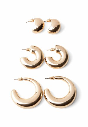Bershka SET OF 3 PAIRS OF THICK  - Boucles d'oreilles - gold coloured