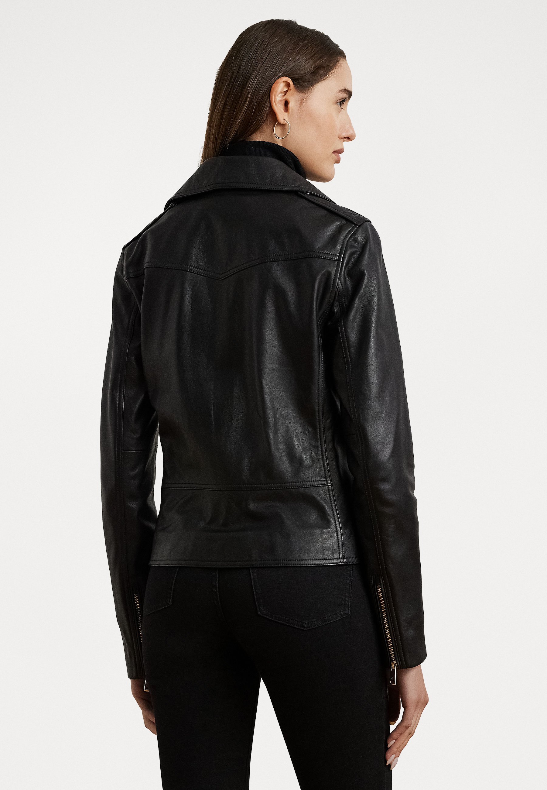 Lauren Ralph Lauren LAMBSKIN MOTO JACKET - Leather jacket - black
