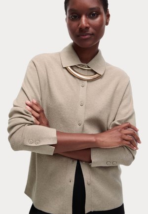 Marks & Spencer, Soft Touch Collared Knitted Top - Gilet - mocha