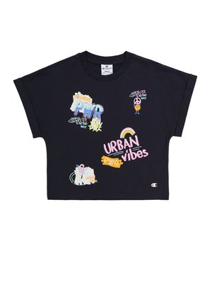 Champion CREWNECK GRAFFITI - T-shirt con stampa - black