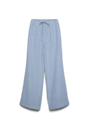 Terranova, PANTALONI WIDE LEG A RIGHE EFFETTO LINO - Pantaloni - var blu