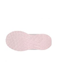 Rubberen zool met een gestructureerd, roze oppervlak met hexagonale en kubusvormige patronen voor verbeterde grip en tractie.