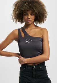 Karl Kani - SMALL SIGNATURE ONE SHOULDER  - Top - black anthracite Minijatura 1