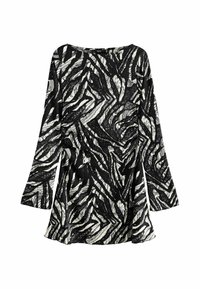 Next TALL FIT - LONG SLEEVES RUCHED  - Päevakleit - black and white mono zebra print