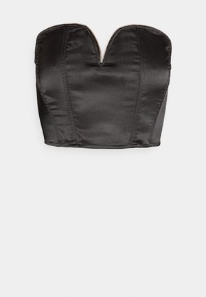 Vero Moda VMSALLY CROPPED SIMILI CORSAGE - Topp - black