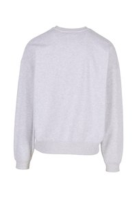 Grau Sweatshirt mit Rundhalsausschnitt, langen Ärmeln sowie gerippten Bündchen und Saum. Die Rückseite ist schlicht gehalten und aus einem weichen, strukturierten Stoff.