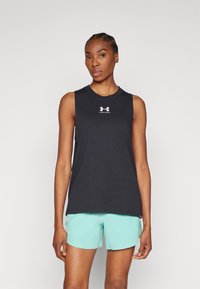 Under Armour - CAMPUS MUSCLE TANK - Top - black /  / white Thumbnail-Bild 1