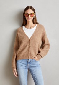 Mos Mosh THORA V-NECK - Cardigan - cinnamon swirl