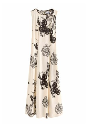 REGULAR FIT - SLEEVELESS COLUMN  - Maxi dress - cream and black floral print